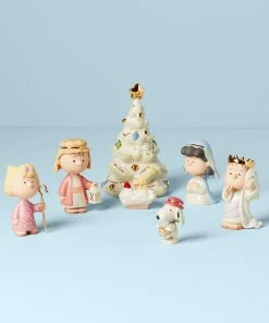 Lenox Nativity Peanuts 7-Piece Christmas Pageant Figurines