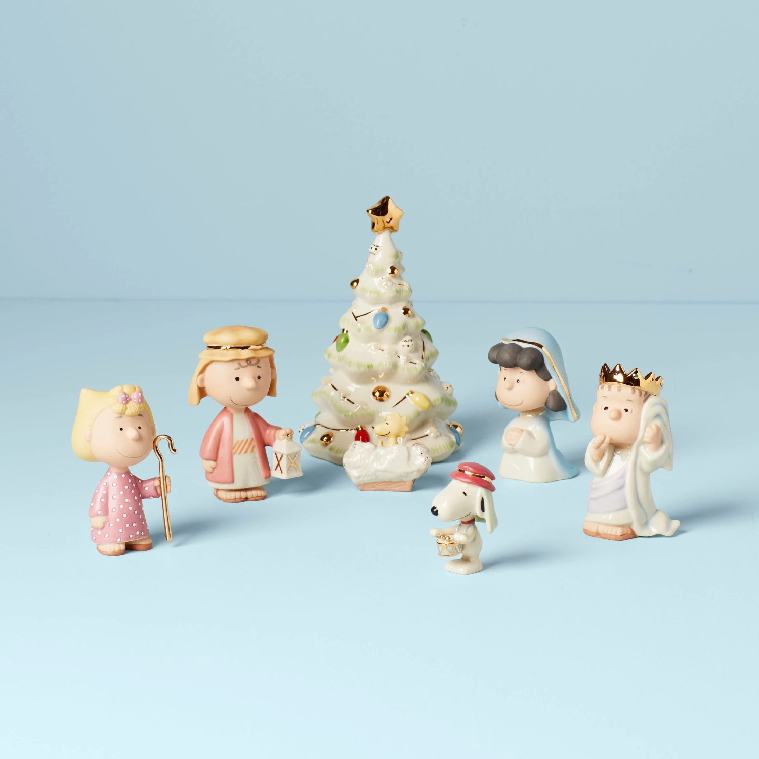 Lenox Nativity Peanuts 7-Piece Christmas Pageant Figurines