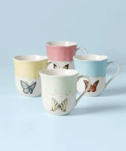 Lenox Butterfly Meadow 4-piece Mug Set Dinnerware