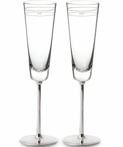 Kate Spade Drinkware Darling Point "Mr." And "Mrs." 2pc Champagne Flute