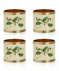 Lenox Holiday Nouveau 4-Piece Napkin Ring Set Table Linens