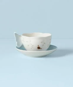 Lenox Butterfly Meadow Figural® Blue Cup And Saucer Dinnerware