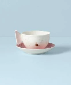 Lenox Butterfly Meadow Figural® Pink Cup And Saucer Dinnerware
