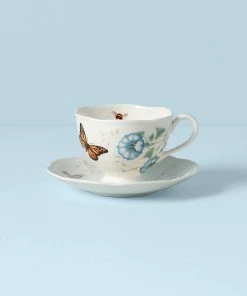 Lenox Dinnerware Butterfly Meadow Monarch Cup And Saucer