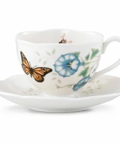 Lenox Dinnerware Butterfly Meadow Monarch Cup And Saucer