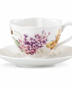 Lenox Butterfly Meadow Orange Sulphur Cup/Saucer