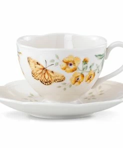 Lenox Dinnerware Butterfly Meadow Fritillary Cup And Saucer