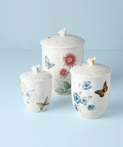 Lenox Dinnerware Butterfly Meadow 3-Piece Canister Set