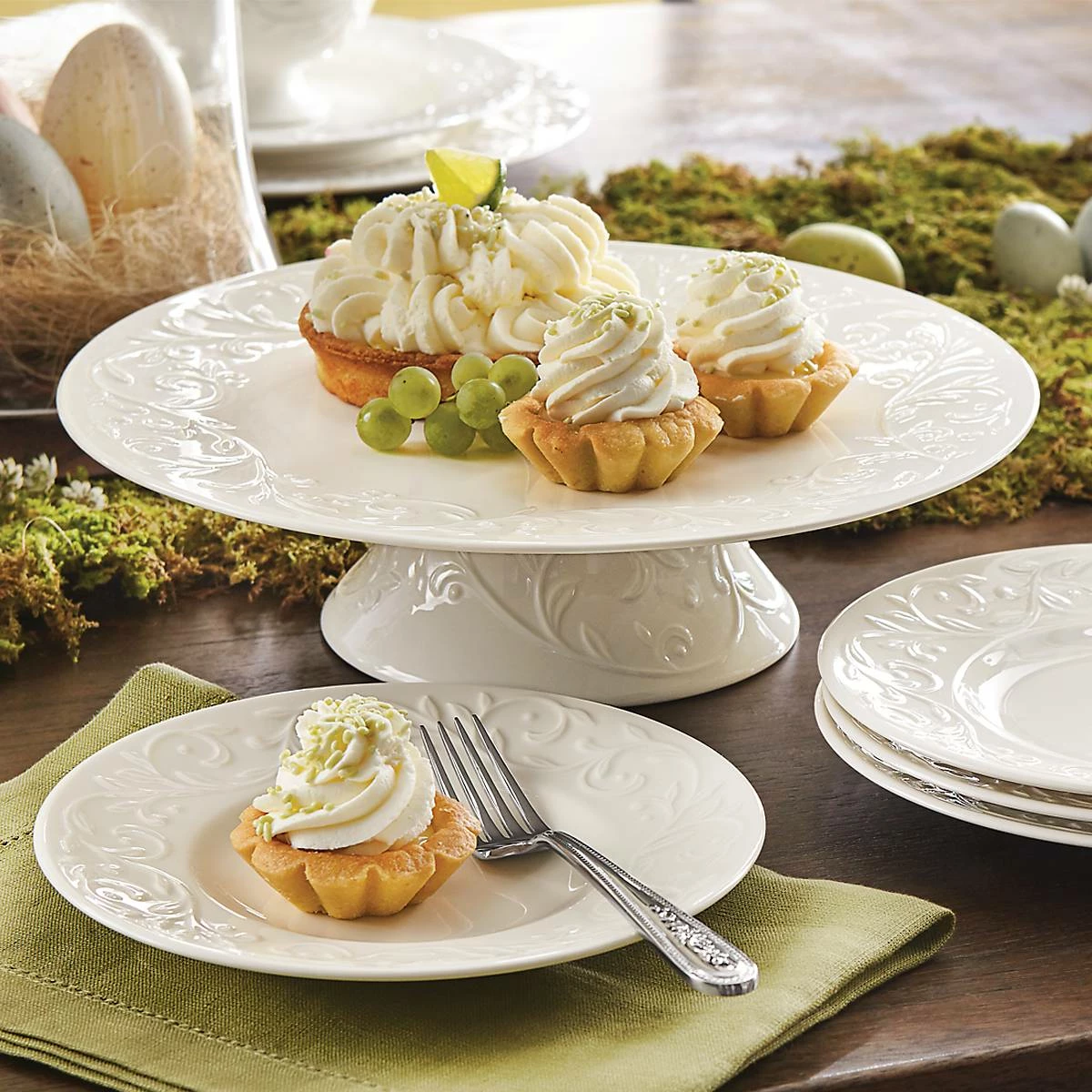 Lenox Opal Innocence Carved 4-pc 7" Dessert Plate Set