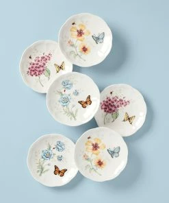 Lenox Dinnerware Butterfly Meadow 6-Piece Tidbit Plate Set