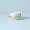 Lenox Butterfly Meadow Figural Green Cup And Saucer