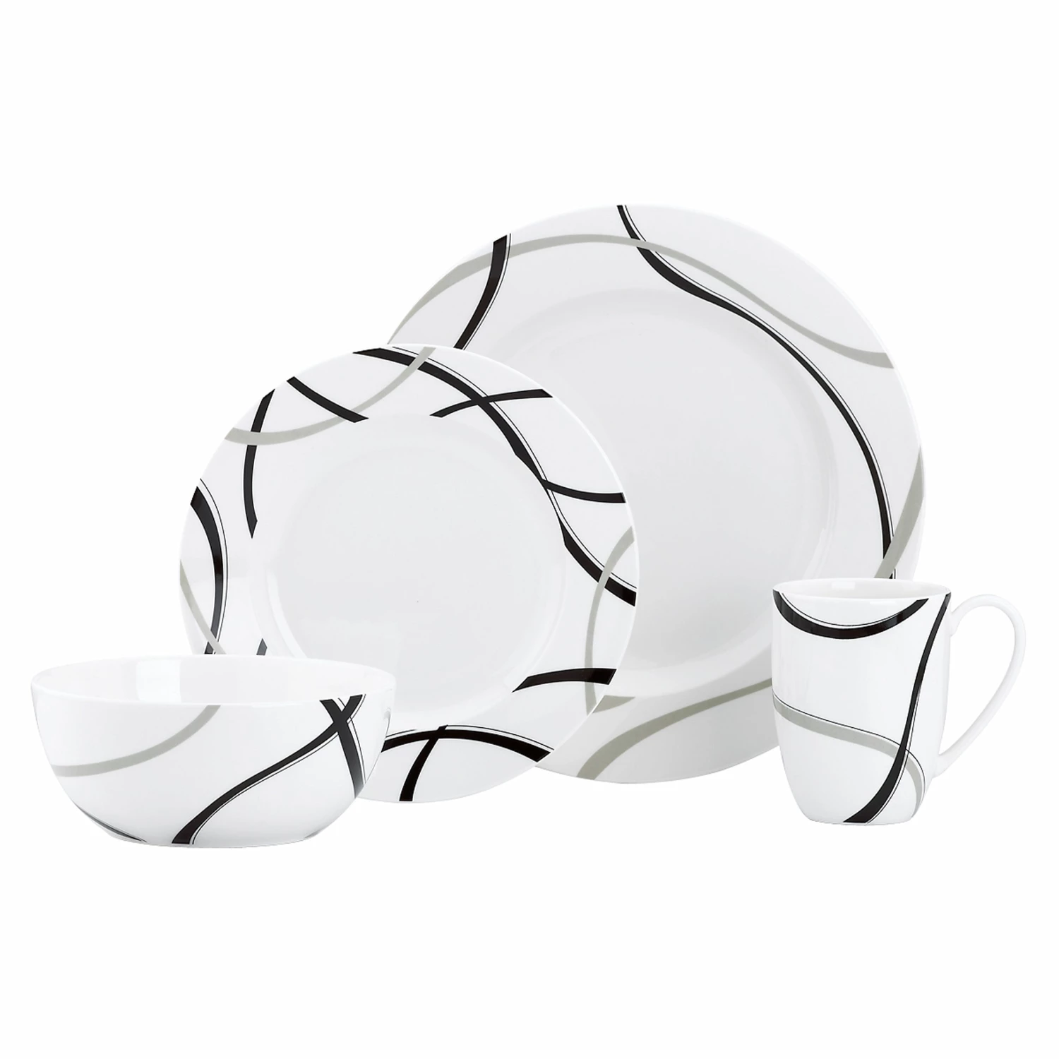 Lenox Vibe Black & Grey™ 4PC Place Setting Dinnerware