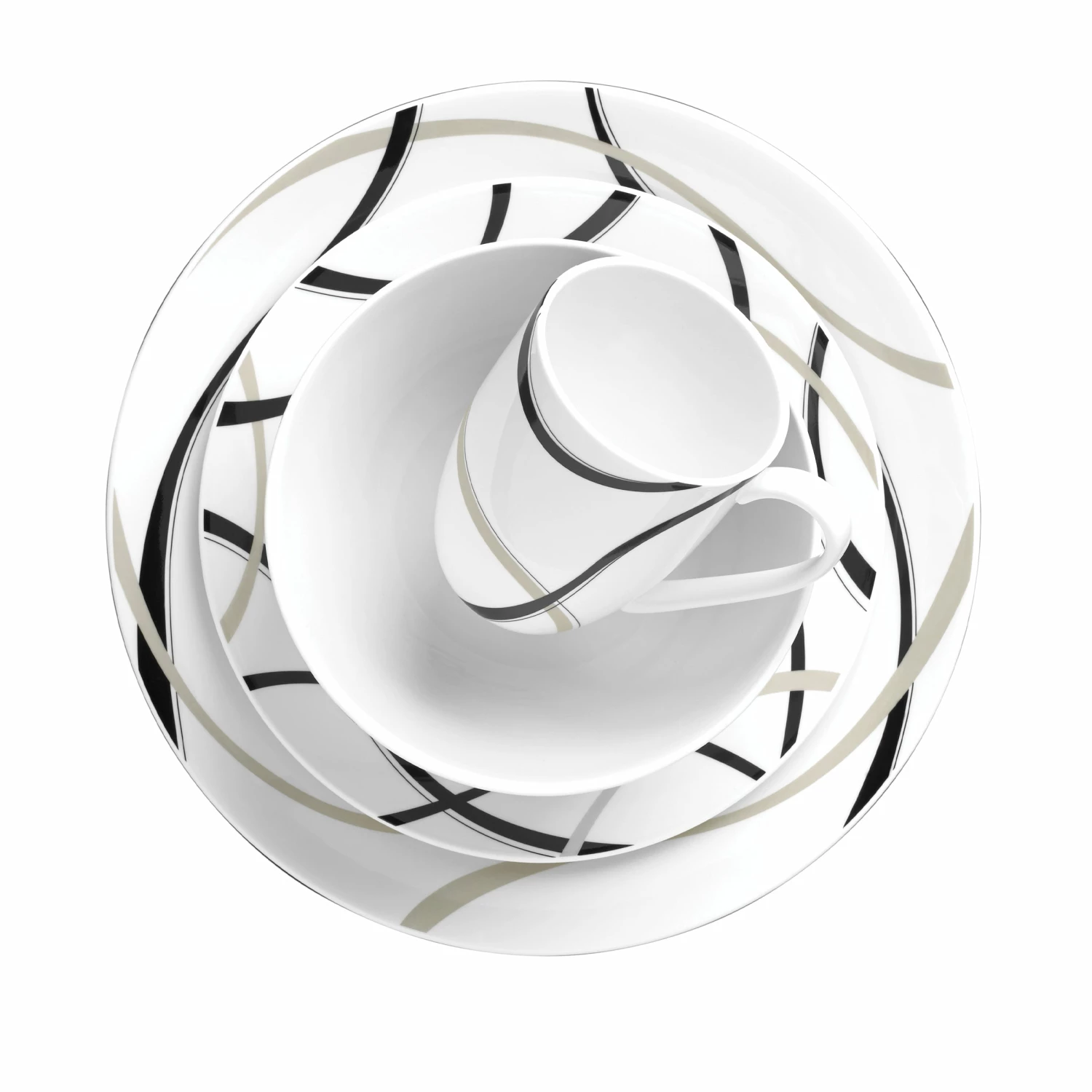 Lenox Vibe Black & Grey™ 4PC Place Setting Dinnerware