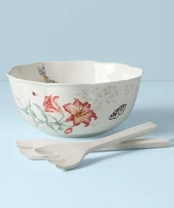Lenox Dinnerware Butterfly Meadow Salad Bowl & Servers