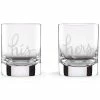 Kate Spade Drinkware Two Of A Kind "His And Hers" 2-piece DOF Glass Set