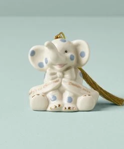 Lenox Baby's First Christmas Blue Elephant Ornament