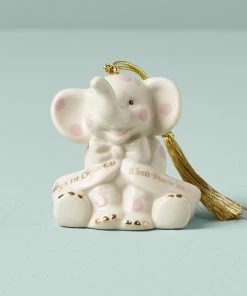 Lenox Baby's First Christmas Pink Elephant Ornament Personalized Ornaments