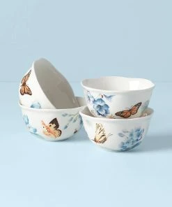 Lenox Butterfly Meadow Blue 4-Piece Dessert Bowl Set Dinnerware