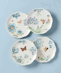 Lenox Dinnerware Butterfly Meadow Blue 4-Piece Dessert Plate Set