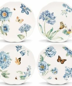 Lenox Dinnerware Butterfly Meadow Blue 4-Piece Dessert Plate Set