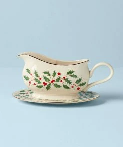 Lenox Holiday Gravy Boat & Stand