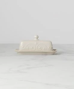 Lenox French Perle White™ Covered Butter Dish