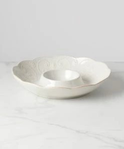 Lenox French Perle White™ Chip And Dip Tray Dinnerware