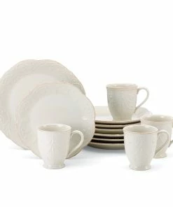 Lenox French Perle 12-Piece Plate & Mug Dinnerware Set