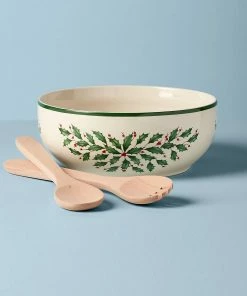 Lenox Holiday Salad Bowl & Servers Dinnerware