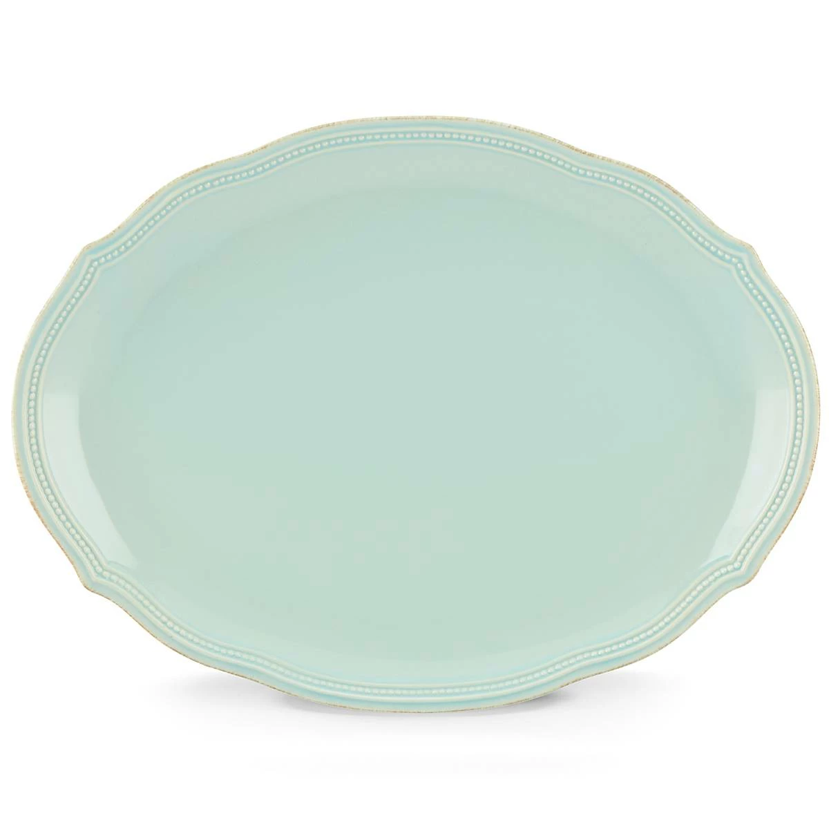 Lenox French Perle Bead 16" Oval Serving Platter Dinnerware