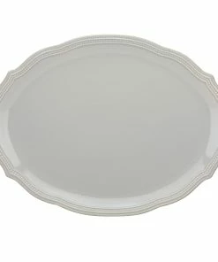 Lenox Dinnerware French Perle Bead Grey Platter