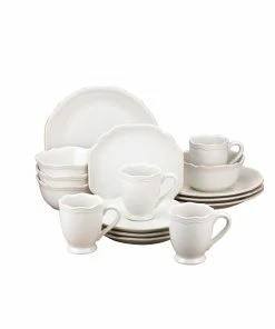 Lenox French Perle Bead White 16-Piece Dinnerware Set