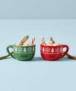 Lenox Forever Friends Hot Cocoa Mug 2-Piece Ornament Set