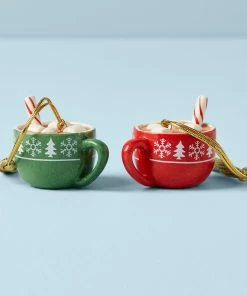 Lenox Forever Friends Hot Cocoa Mug 2-Piece Ornament Set