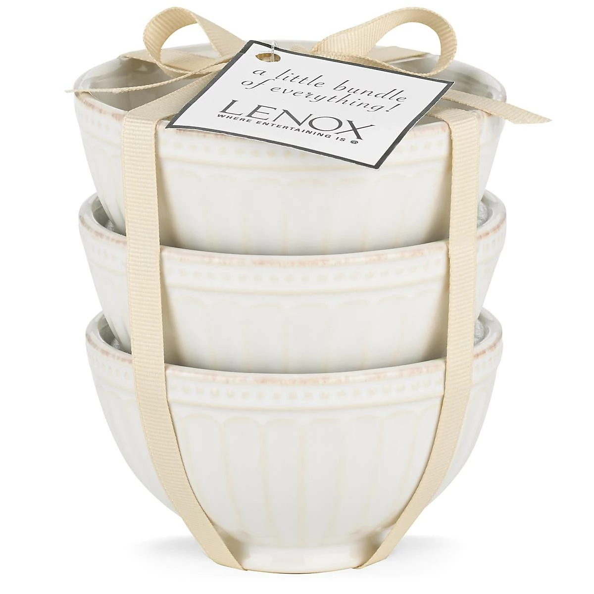 Lenox French Perle Groove™ 3pc Mini Bowl Set Dinnerware