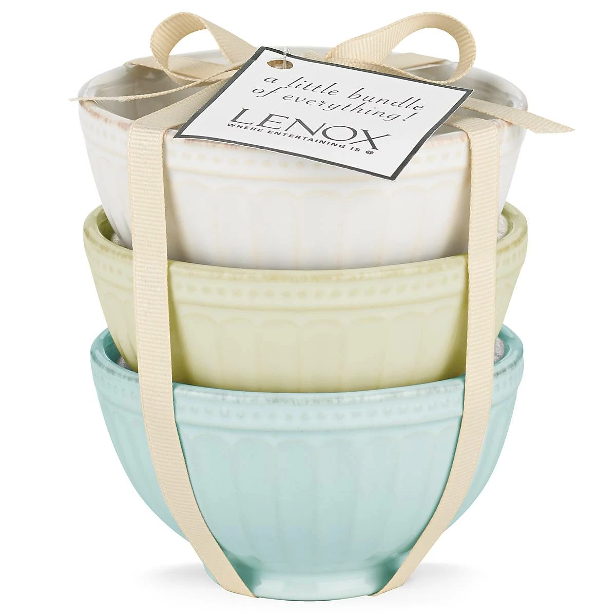 Lenox French Perle Groove™ 3pc Mini Bowl Set Dinnerware