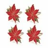 Lenox Poinsettia 4-Piece Napkin Ring Set