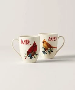 Lenox Winter Greeting® 2-piece Mr & Mrs Mug Set Dinnerware