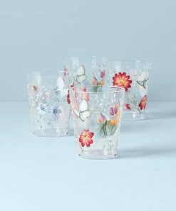Lenox Drinkware Butterfly Meadow Acrylic Double Old Fashioned Set