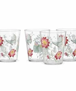 Lenox Drinkware Butterfly Meadow Acrylic Double Old Fashioned Set