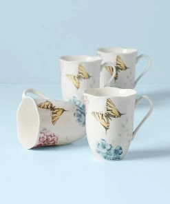 Lenox Butterfly Meadow Hydrangea 4-piece Mug Set