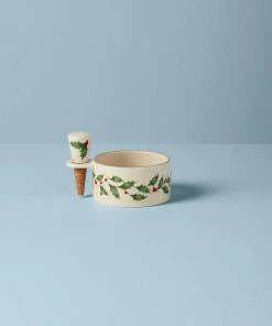 Lenox Accessories Hosting The Holidays Wine Coaster & Stopper Set