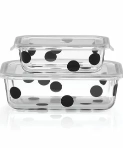 Kate Spade Kitchen Deco Dot™ 2pc Rectangular Food Storage Set