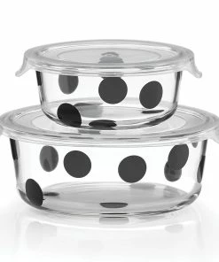 Kate Spade Kitchen Deco Dot™ 2-piece Round Food Storage Set