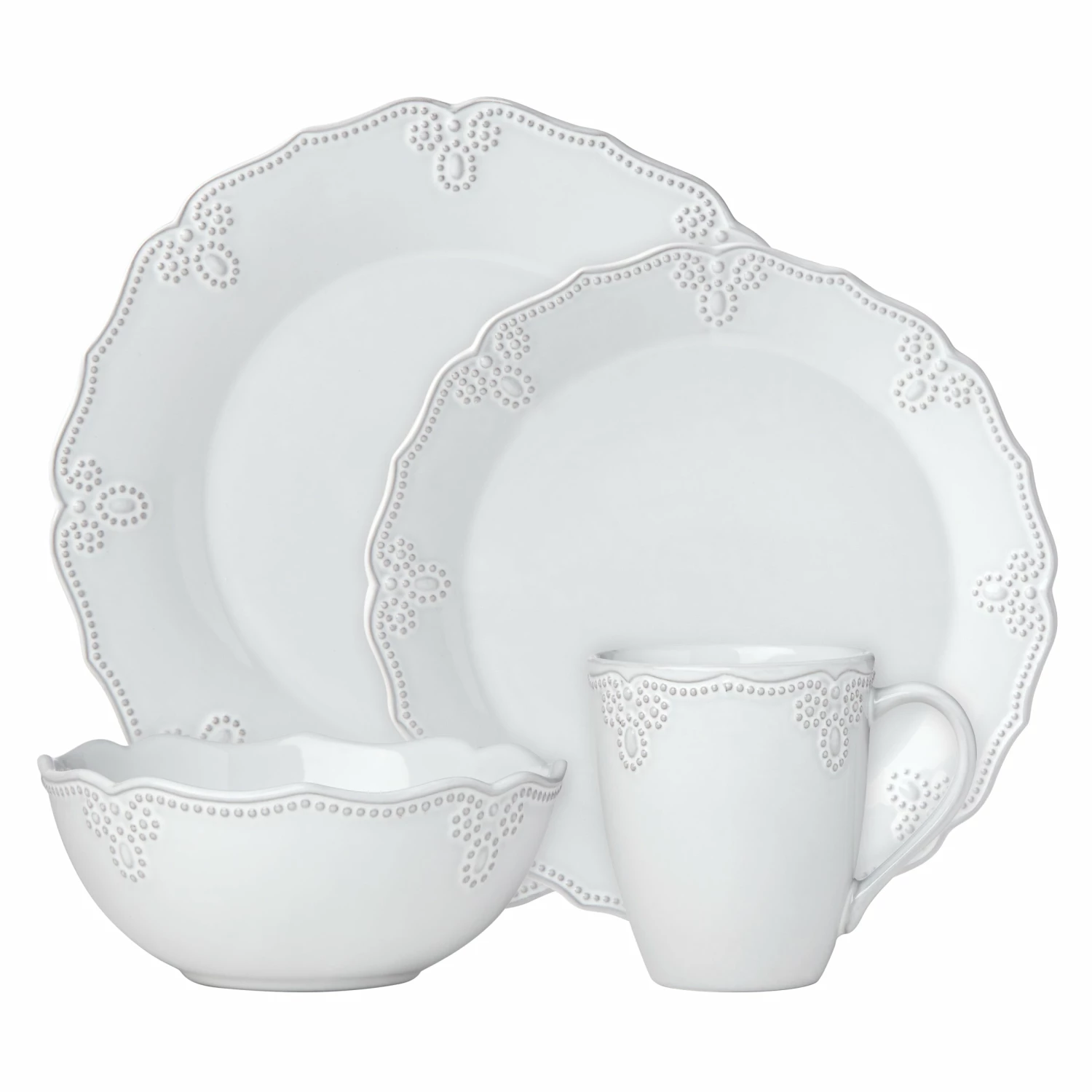 Lenox French Carved Scalloped 4-Piece Place Setting