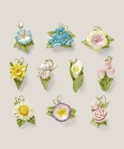 Lenox Ornament Trees Celebrate Flowers 10-Piece Ornament Set