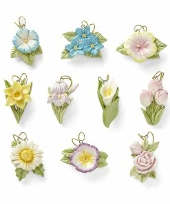 Lenox Ornament Trees Celebrate Flowers 10-Piece Ornament Set