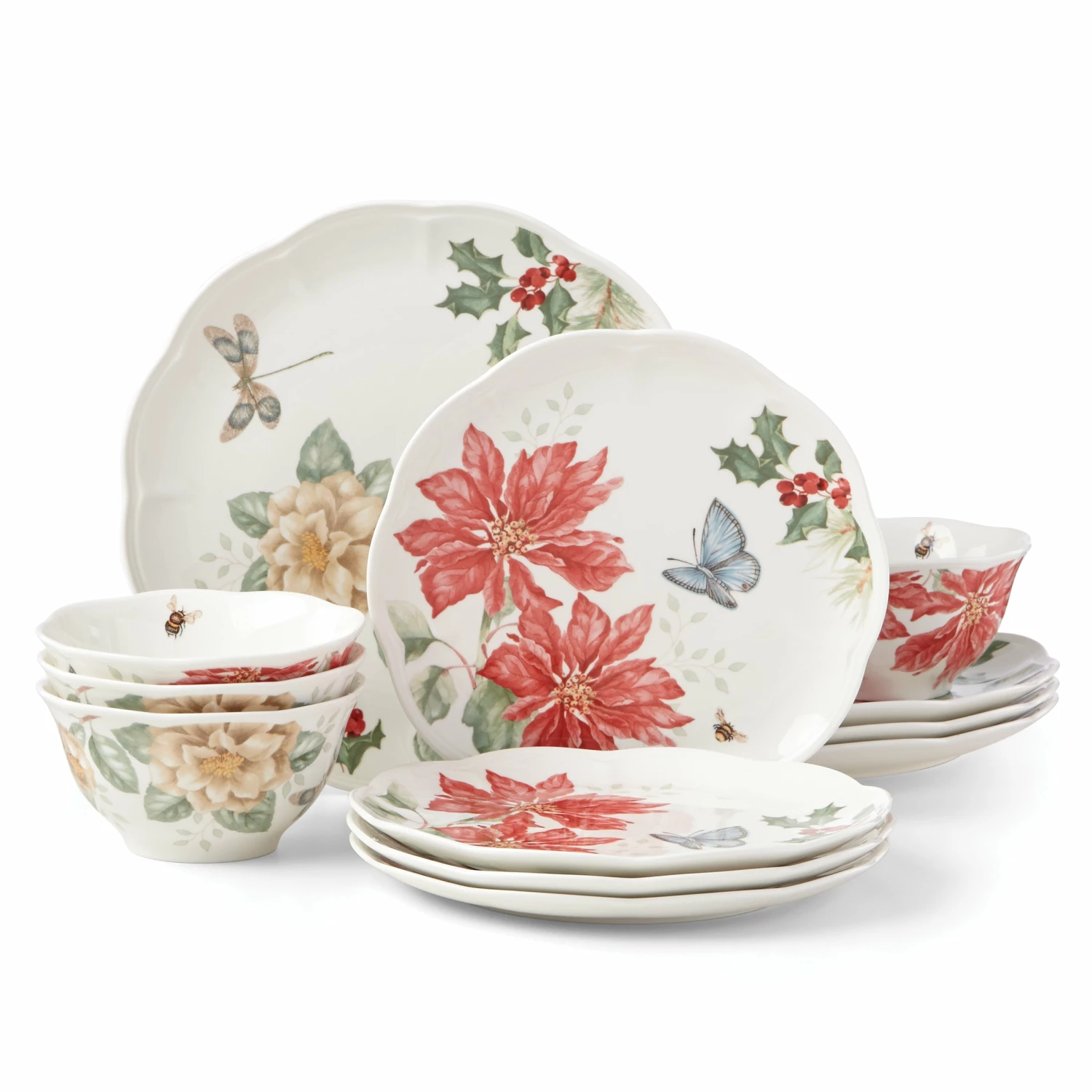 Lenox Butterfly Meadow Holiday 12-Piece Dinnerware Set