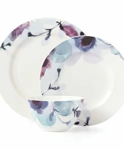 Lenox Indigo Watercolor Floral 12-Piece Dinnerware Set