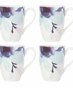 Lenox Dinnerware Indigo Watercolor Floral™ 4-piece Mug Set